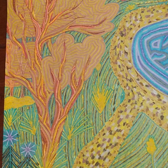 Handmade New One of a Kind Gell Pen Scenic Sailboat Nature Art Card 10x7 Inches - Picture 12 of 16